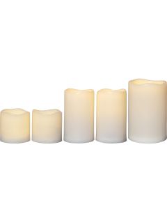 Star Trading LED-Kerzen Set Pillar Paul, Ø 7.5/10 x 7.5/12/15 cm, Beige