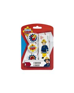 Undercover Set-Feuerwehrmann Sam 4 Stück, Rot/Weiss