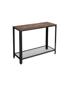 VASAGLE Konsolentisch mit Gitterablage 101.5 x 80 cm, Braun/Schwarz