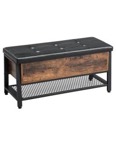 VASAGLE Sitztruhe mit Stauraum 100 x 47 cm, Braun/Schwarz