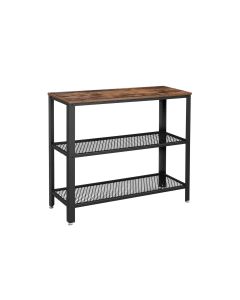 VASAGLE Konsolentisch mit 3 Ablagen 101.5 x 80 cm, Braun/Schwarz
