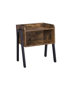 VASAGLE Beistelltisch mit offenem Fach 42 x 52 cm, Braun/Schwarz