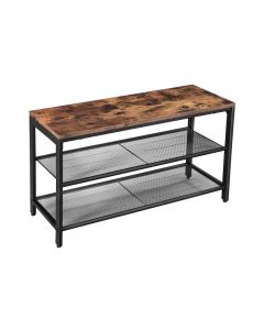 VASAGLE Schuhregal mit 2 Ablagen 30 x 44.5 cm, Braun/Schwarz