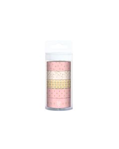 URSUS Washi Tape Amor 5 Stück, Rosa/Gold