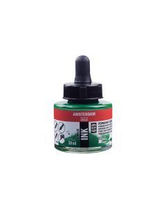 Amsterdam Acryltinte 619 Dunkelgrün Transparent, 30 ml
