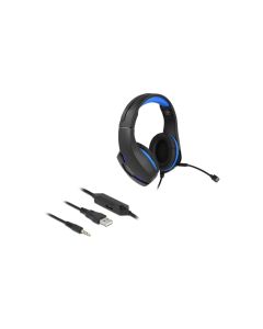Delock Headset Gaming Over-Ear LED für PC,Notebook,Konsolen Schwarz