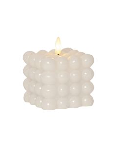 Star Trading LED-Kerze Flamme Dot, 7.5 x 7.5 x 9.5 cm, Weiss
