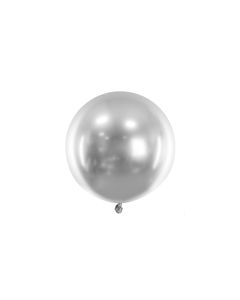 Partydeco Luftballon Rund Glossy 60 cm, Silber