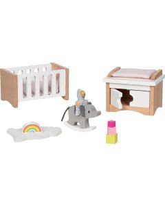 Goki Puppenhausmöbel Babyzimmerausstattung 12-teilig