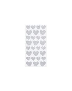 HobbyFun Glitzersticker Herzen silber 1 Stück