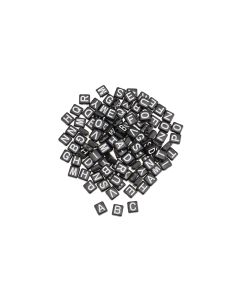 Glorex Buchstabenperlen Kunststoff, ca. 110 Stk, 5 mm, Schwarz
