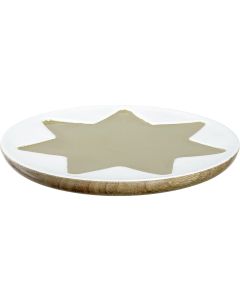 Leonardo Servierplatte Candela Stern Ø 23 cm, Weiss/Gold
