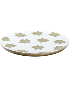 Leonardo Servierplatte Candela Sterne Ø 30 cm, Weiss/Gold
