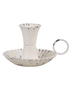 Chic Antique Kerzenhalter mit Henkel Weiss