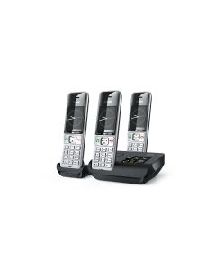 Gigaset Schnurlostelefon Comfort 500A Trio Schwarz/Silber