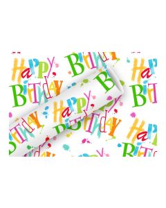 Braun + Company Geschenkpapier Birthday 80 g/m², Mehrfarbig, 70 cm x 2 m