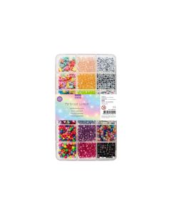 Glorex Perlen-Set Kunststoff, ca. 2400 Stk, Mehrfarbig