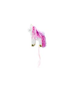 Partydeco Pinata Einhorn, 24.5 x 34 x 9 cm, Pink/Weiss, 1 Stück