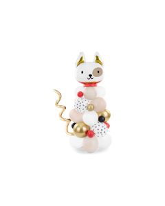 Partydeco Luftballon Hund Gold/Weiss, 83 x 140 cm, 13-teilig