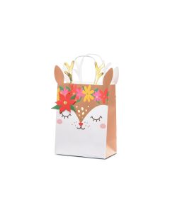 Partydeco Geschenktasche Reh 20.5 x 30 x 10.5 cm, Mehrfarbig