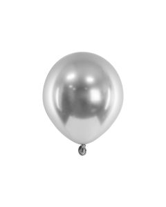 Partydeco Luftballon Glossy Silber, Ø 12 cm, 50 Stück