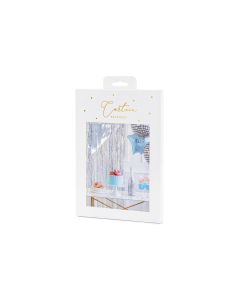 Partydeco Partyaccessoire Vorhang 90 x 250 cm, Rosa/Silber