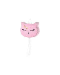 Partydeco Pinata Katze, 35 x 27 x 9 cm, Rosa, 1 Stück
