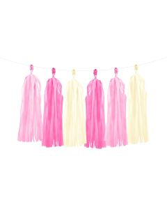 Partydeco Girlande Quasten 1.5 m, Rosa