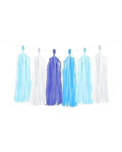Partydeco Girlande Quasten 1.5 m, Blau