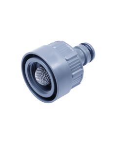 GARDENA Hahnverbinder mit Wasserstop, 1 Stück, Grau