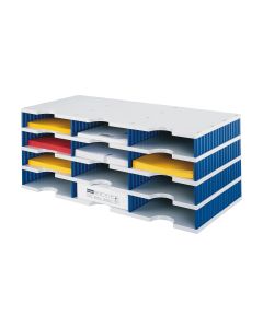 Styro Dokumentenablage styrodoc trio Standard, Blau, 12 Fächer