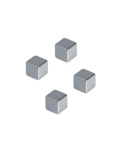 Franken Haftmagnet Würfel 10 x 10 mm, 4 Stück, Silber