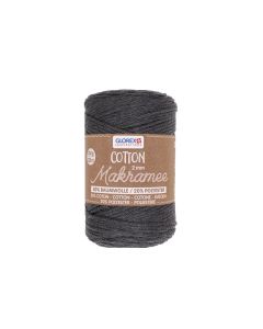 Glorex Wolle Makramee Cotton 2 mm, 250g, Anthrazit