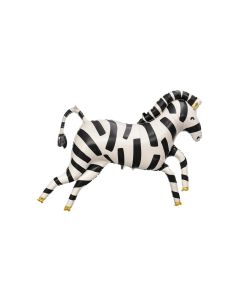 Partydeco Folienballon Zebra 115 x 85 cm, Schwarz/Weiss