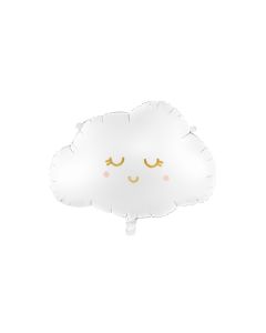 Partydeco Folienballon Wolke 51 x 35.5 cm, Weiss