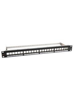 Dätwyler IT Infra Patchpanel KS 24x für 24x RJ45 Keystone 19 Rack schwarz