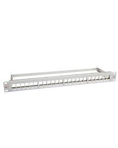 Dätwyler IT Infra Patchpanel KS 24x für 24x RJ45 Keystone 19 Rack grau