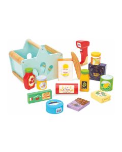 LE TOY VAN Spiel-Lebensmittel Gefüllter Einkaufskorb & Scanner