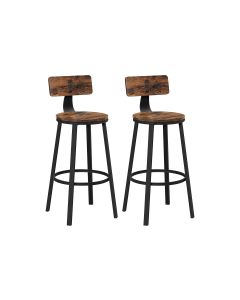VASAGLE Barhocker 2er Set 54 x 99 cm, Braun/Schwarz