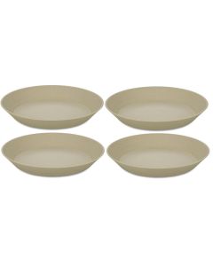 Koziol Suppen- & Pastateller Connect 24 cm, 4 Stück, Sand/Gelb