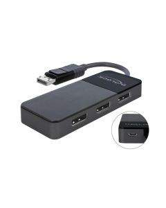Delock 3-Port Signalsplitter Displayport, 4K/60Hz unterstützt MST