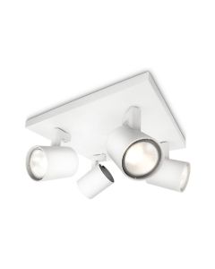 Philips Aufbauspot Runner, 4 x GU10, 20 W, Weiss