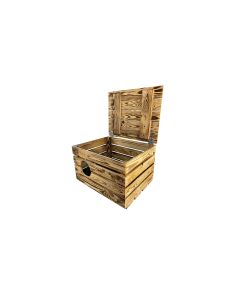 Holz Zollhaus Korbhöhle Vintage geflammt, 50 x 40 x 32 cm