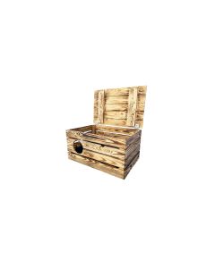 Holz Zollhaus Korbhöhle Vintage geflammt XXL, 59 x 40 x 32 cm