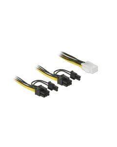 Delock Stromkabel 6Pin - 2x 6+2Pin 15 cm