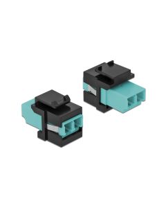 Delock Keystone-Modul LC Buchse zu LC Buchse Aqua / Schwarz