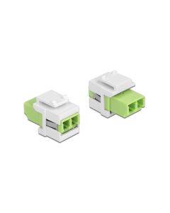 Delock Keystone-Modul LC Buchse zu LC Buchse Lindgrün  / Weiss