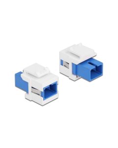 Delock Keystone-Modul SC Buchse zu SC  Buchse Blau / Weiss