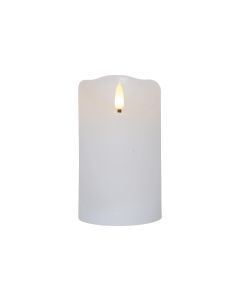 Star Trading LED-Kerze Flamme Rustic, Ø 7.5 x 12.5 cm, Weiss