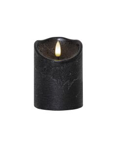 Star Trading LED-Kerze Flamme Rustic, Ø 7.5 x 10 cm, Schwarz
